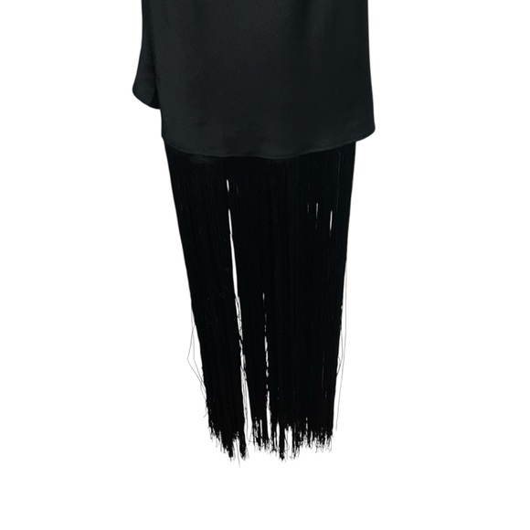 NEW NWOT Show Me Your Mumu Jasmine Fringe Halter Maxi Dress Black Satin SIZE M - Picture 10 of 12